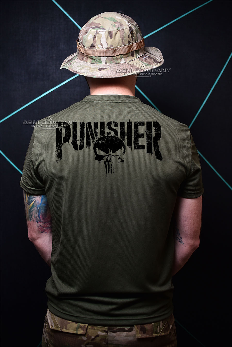 Футболка ЗСУ Coolmax PUNISHER колір олива - Зображення 2