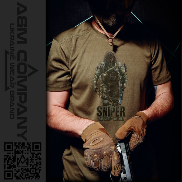 Футболка ЗСУ Coolmax SNIPER колір олива