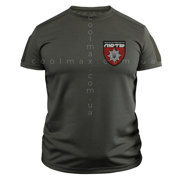 Тактична футболка CoolMax Бригада "Лють" олива