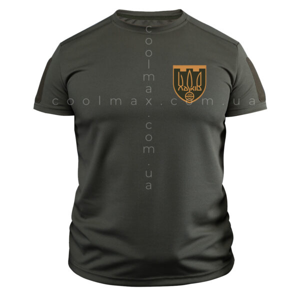 Тактична футболка CoolMax 228 ОБ ТрО Харків олива