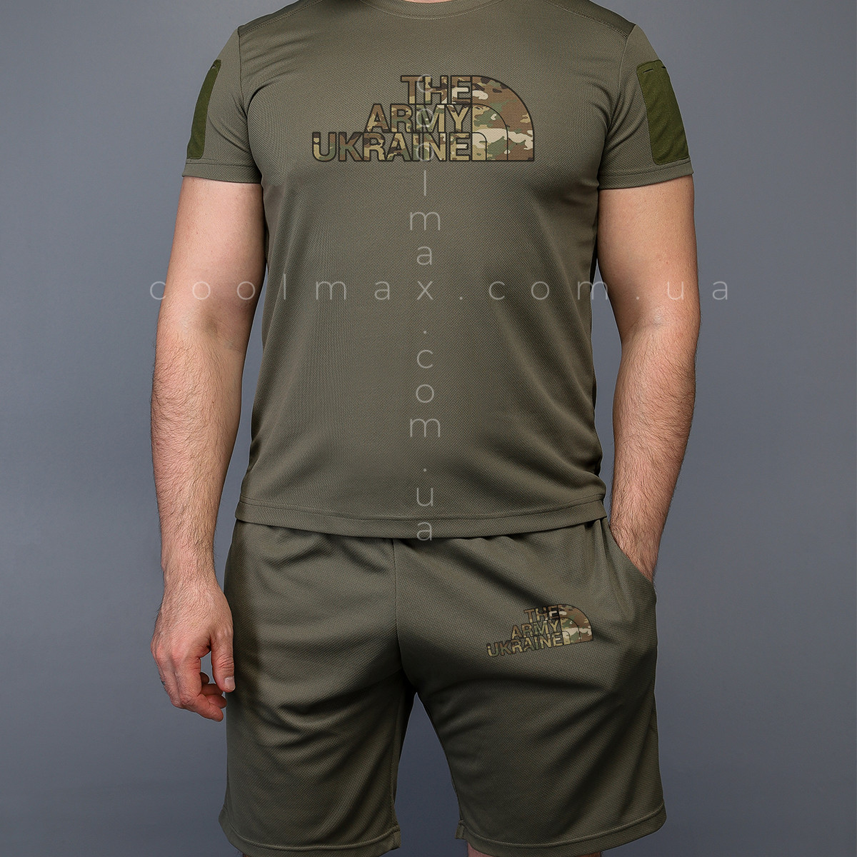 Комплект літній Coolmax футболка + шорти ARMY Олива Комплект літній Coolmax футболка + шорти ARMY Олива