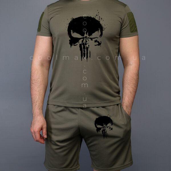 Комплект літній Coolmax футболка + шорти PUNISHER Олива