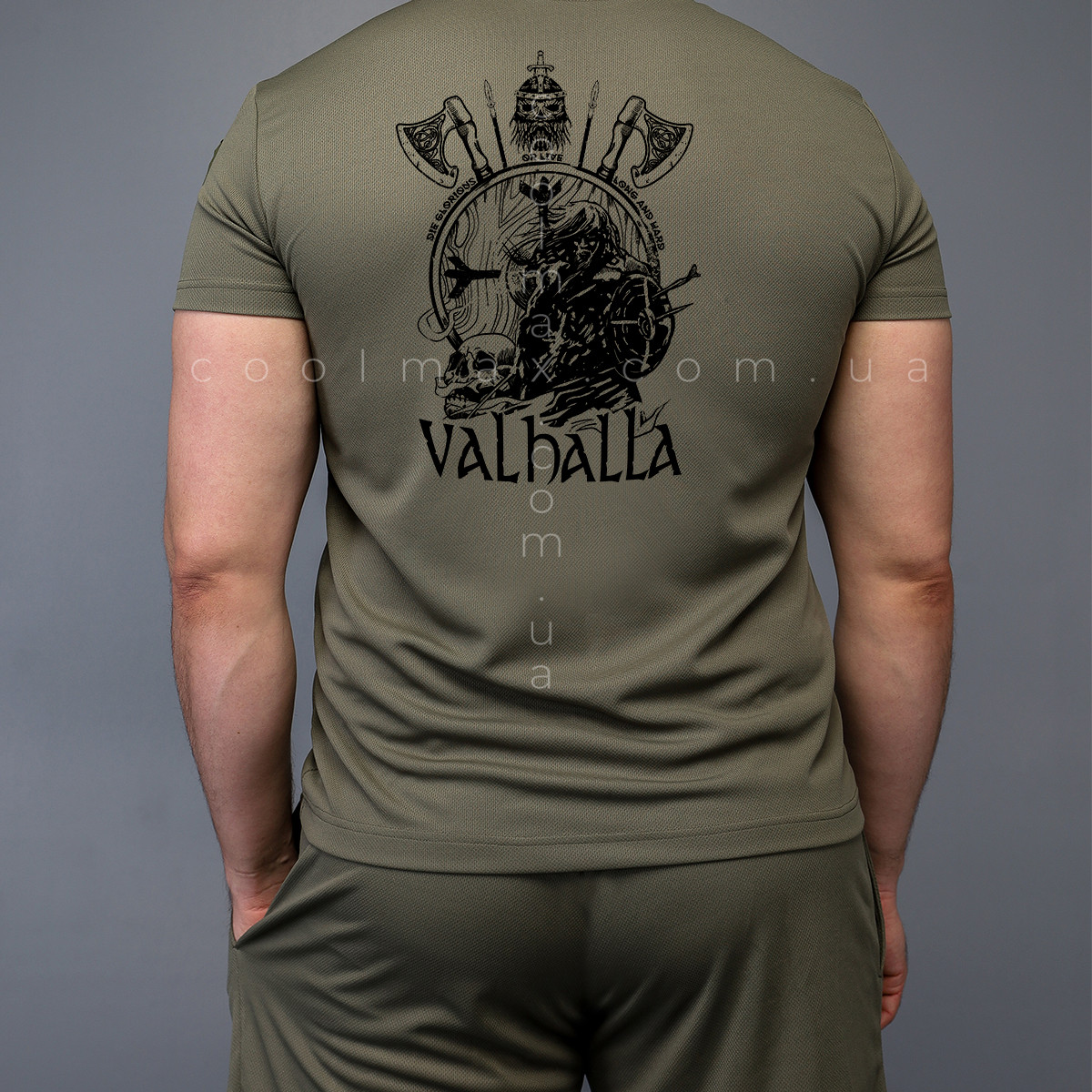 Комплект літній Coolmax футболка + шорти VIKING VALHALLA Олива - Зображення 2