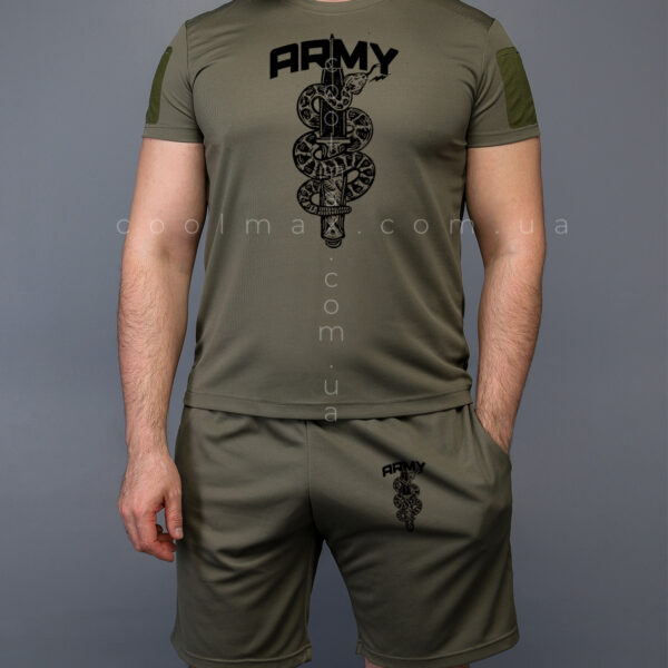 Комплект літній Coolmax футболка + шорти Army Ukraine Олива
