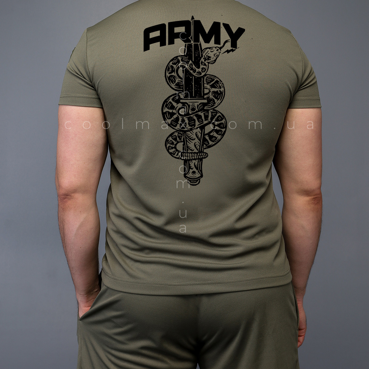 Комплект літній Coolmax футболка + шорти Army Ukraine Олива - Зображення 2