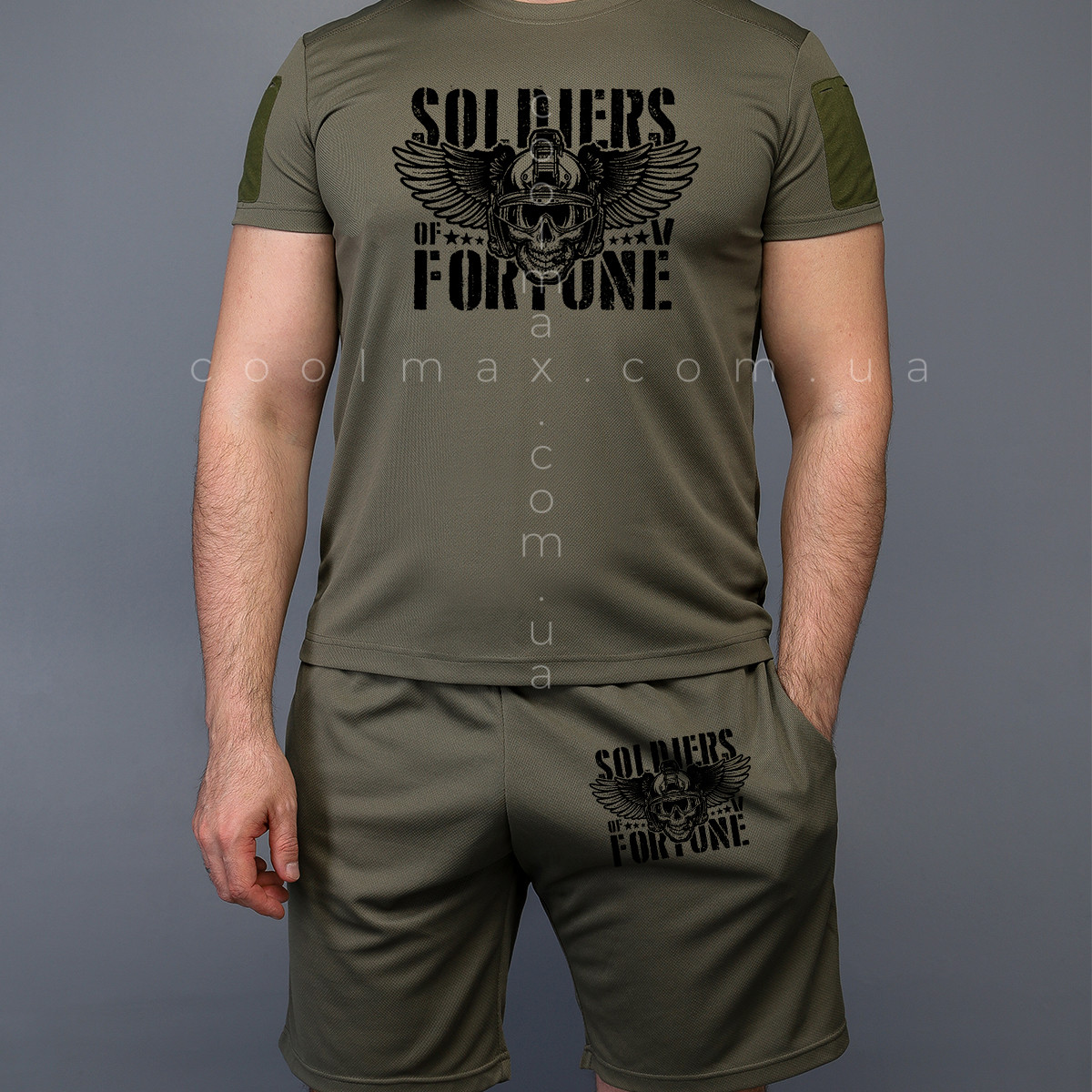 Комплект літній Coolmax футболка + шорти Soldiers of fortune Олива